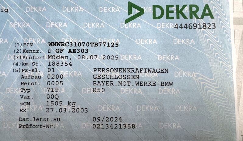 MINI COOPER R50 1.6 115KM – XENON – KLIMATRONIC – NIEMCY full